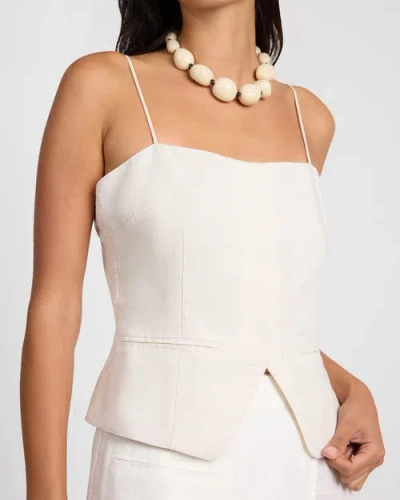 Onia Air Linen Straight Neck Top In White