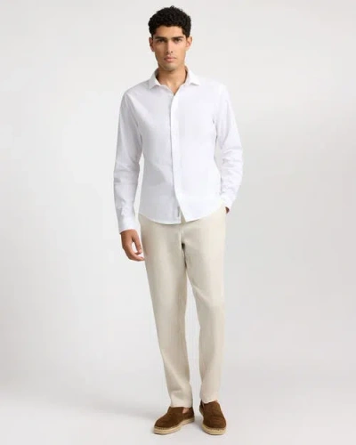 Onia Poplin Long Sleeve Button Down Shirt In White