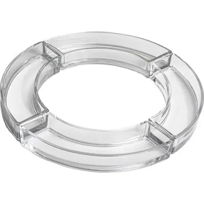 Storied Home Elegant Curved Glass Dish And Votive Holder, Clear In Transparent