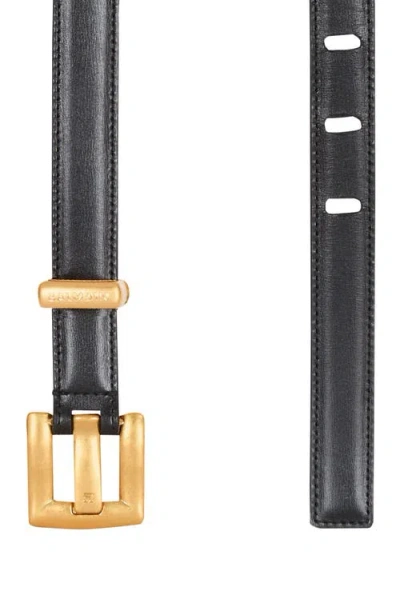 Balmain Anthem Calfskin Belt Adjustable Length In Black