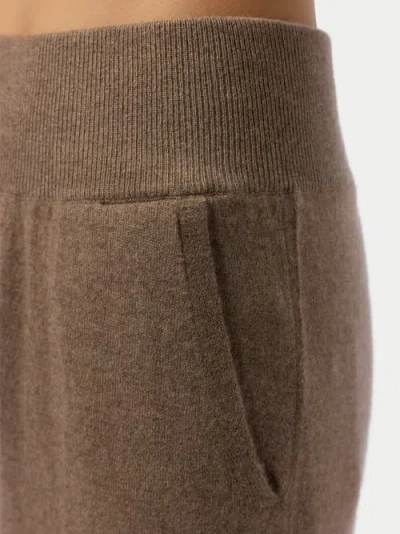 Gobi Mongolian Cashmere Wide-leg Cashmere Pants In Brown