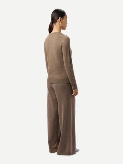Gobi Mongolian Cashmere Wide-leg Cashmere Pants In Brown