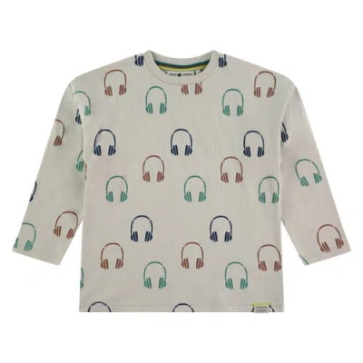 Stains And Stories By Babyface Allover Headphones Crewneck Long Sleeve T-shirt In Multi