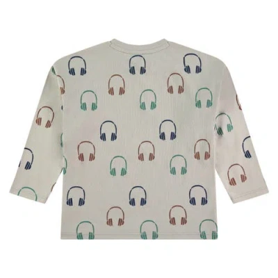 Stains And Stories By Babyface Allover Headphones Crewneck Long Sleeve T-shirt In Multi