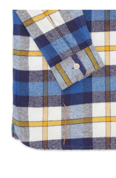 Fortela Mescal Flannel Overshirt In Blue