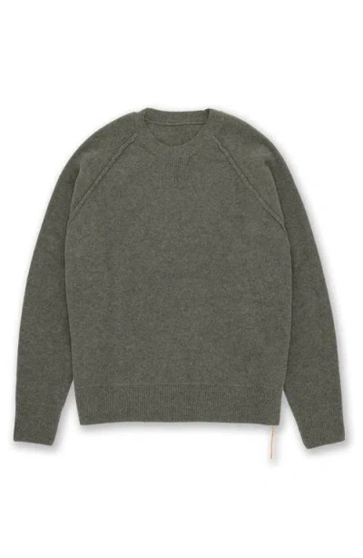 Fortela Harvard Wool Crewneck Sweater With Raglan Sleeve In Gray