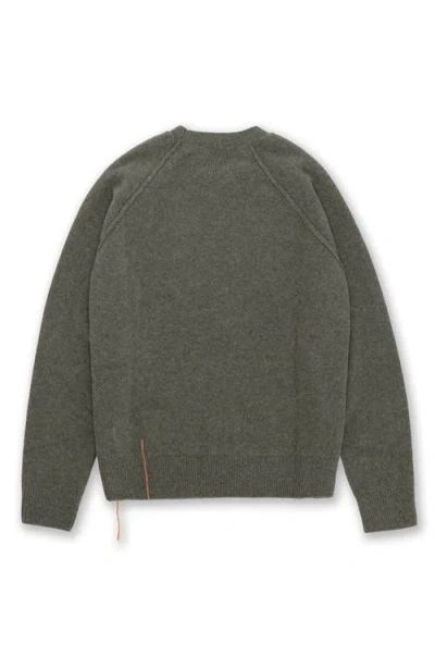 Fortela Harvard Wool Crewneck Sweater With Raglan Sleeve In Gray