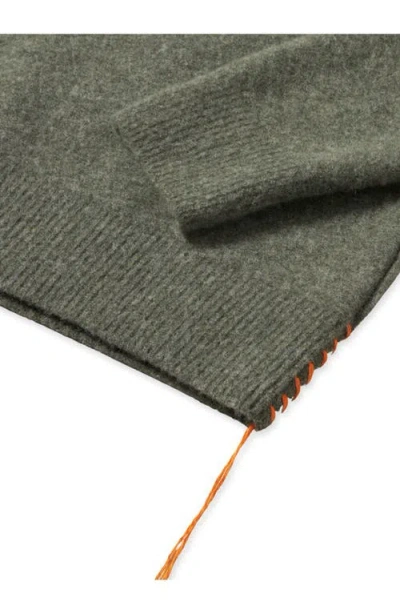 Fortela Harvard Wool Crewneck Sweater With Raglan Sleeve In Gray