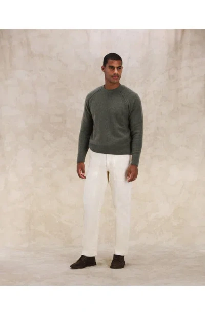 Fortela Harvard Wool Crewneck Sweater With Raglan Sleeve In Gray