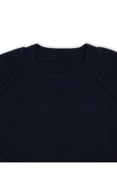 Fortela Harvard Wool Crewneck Sweater With Raglan Sleeve In Blue