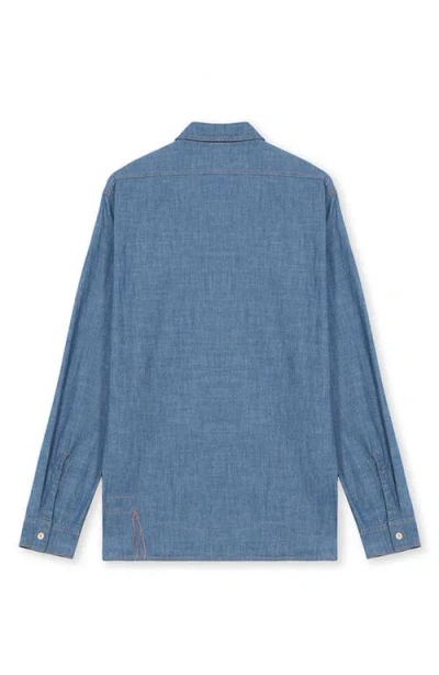 Fortela Workj Chambray Shirt In Blue