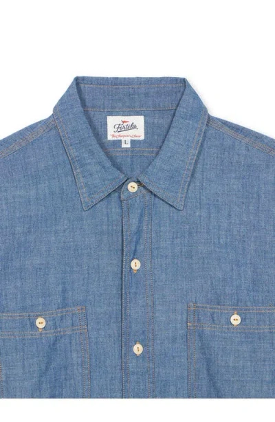 Fortela Workj Chambray Shirt In Blue