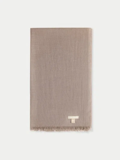 Gobi Cashmere Lightweight Cashmere Woven Scarf In Brown