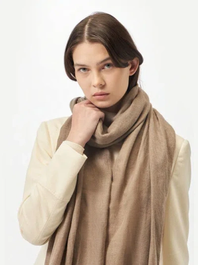 Gobi Cashmere Lightweight Cashmere Woven Scarf In Brown