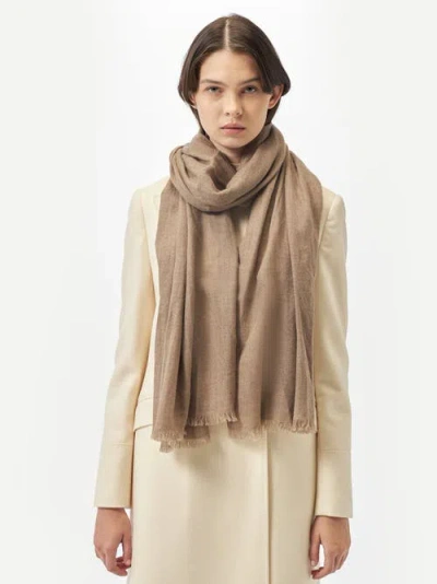 Gobi Cashmere Lightweight Cashmere Woven Scarf In Brown