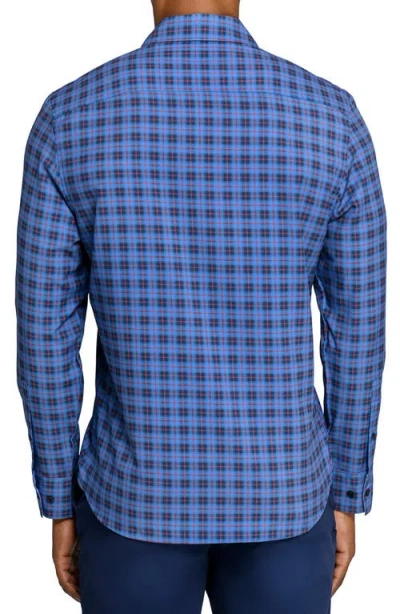Construct Plaid Long Sleeve Button-up Shirt In Blue