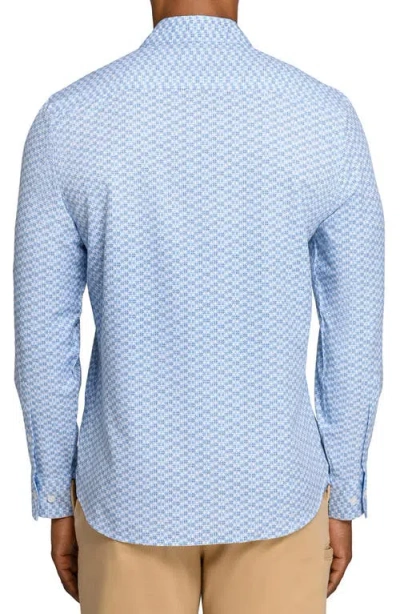 Construct Circle Duo Woven Long Sleeve Basic In Blue