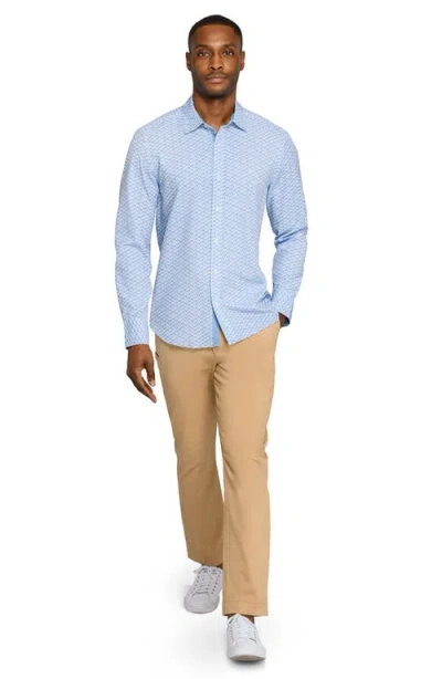 Construct Circle Duo Woven Long Sleeve Basic In Blue