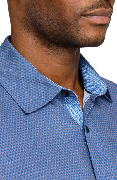 Construct Hexagon Geo Woven Long Sleeve Basic In Blue