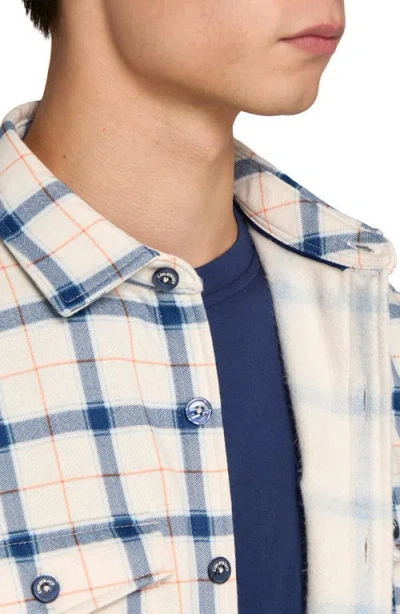 Construct Plaid Shirt Jacket In White