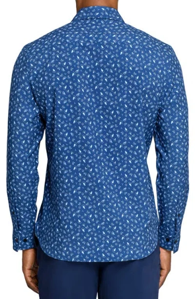 Construct Paisley Woven Long Sleeve Basic In Blue