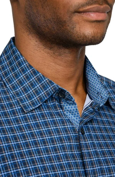 Construct Plaid Woven Long Sleeve Basic In Blue