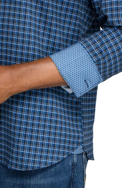 Construct Plaid Woven Long Sleeve Basic In Blue