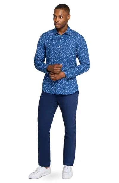 Construct Paisley Woven Long Sleeve Basic In Blue