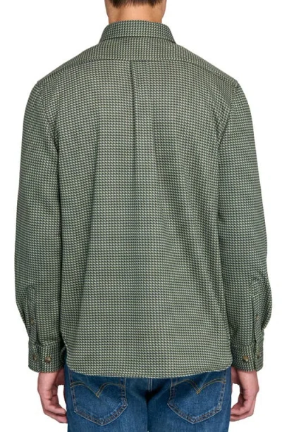 Construct Houndstooth Shirt Jacket In Green