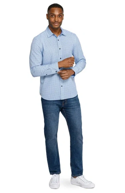 Construct Diamond Geo Woven Long Sleeve Basic In Blue