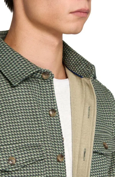 Construct Houndstooth Shirt Jacket In Green