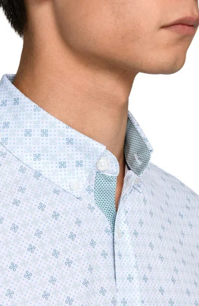 Construct Quadruple Diamond Woven Short Sleeve Basic In Multi