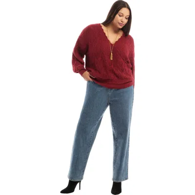 June + Vie Cropped Boat Neck Sweater In Multi