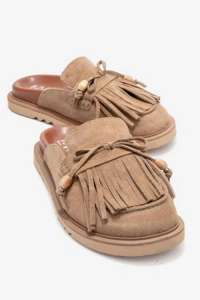 Forever & Always Shoes Carol Tassel Leather Mule In Brown