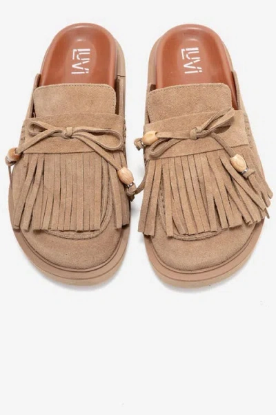 Forever & Always Shoes Carol Tassel Leather Mule In Brown