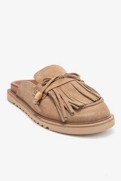 Forever & Always Shoes Carol Tassel Leather Mule In Brown