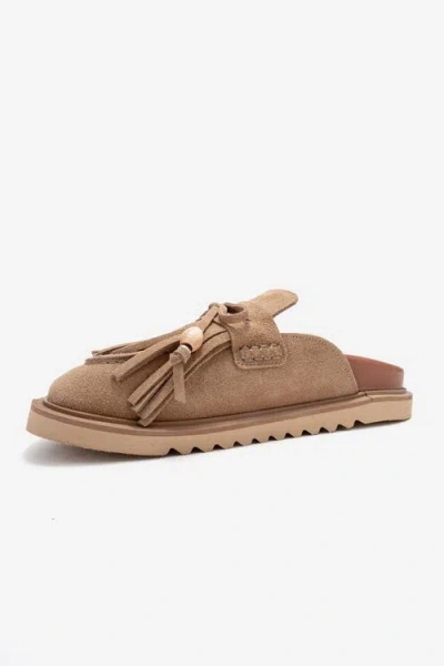 Forever & Always Shoes Carol Tassel Leather Mule In Brown