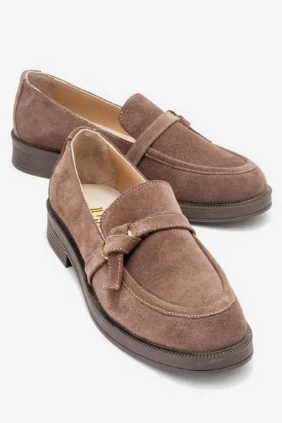Forever & Always Shoes Galea Buckled Leather Loafers In Brown
