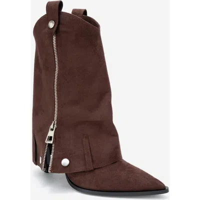 Prologue Shoes Lola Zip Pointed Toe Heel Boot In Multi