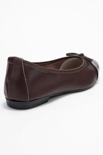 Forever & Always Shoes Rayne Cap Toe Leather Ballet Flats In Multi