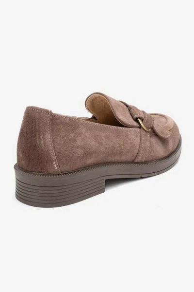 Forever & Always Shoes Galea Buckled Leather Loafers In Brown