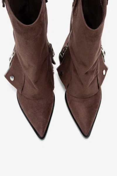 Prologue Shoes Lola Zip Pointed Toe Heel Boot In Multi