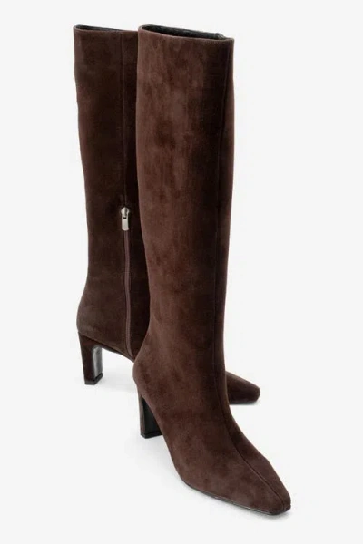 Forever & Always Shoes Velencia Leather Knee High Boot In Animal Print