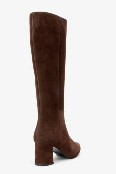Forever & Always Shoes Sejas Leather Block Heel Knee-high Boot In Brown