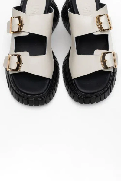 Forever & Always Shoes Joanes Leather Two-strap Platform Sandal In Neutral