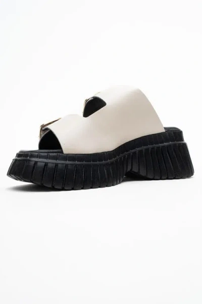 Forever & Always Shoes Joanes Leather Two-strap Platform Sandal In Neutral