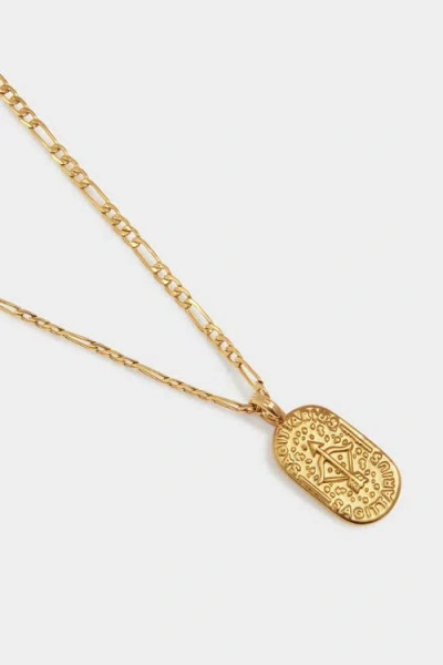 Katie Loxton 'sagittarius' Waterproof Gold Zodiac Necklace In Blue
