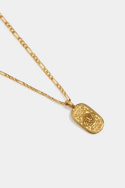 Katie Loxton 'leo' Waterproof Gold Zodiac Necklace In Brown