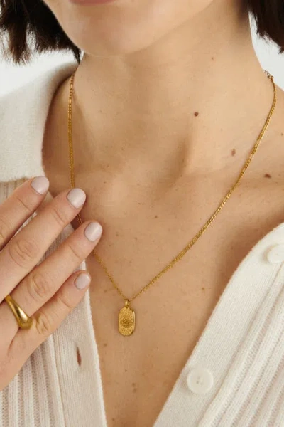 Katie Loxton 'leo' Waterproof Gold Zodiac Necklace In Brown