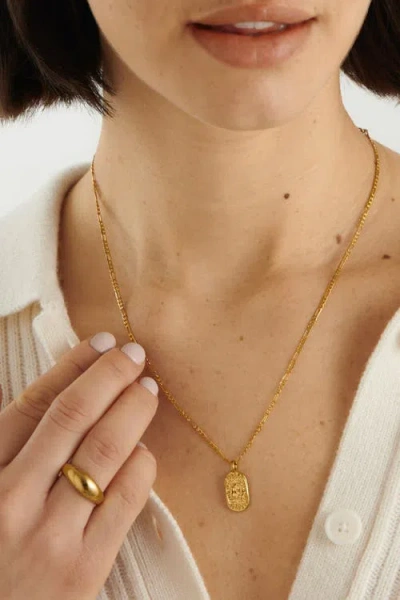 Katie Loxton 'pisces' Waterproof Gold Zodiac Necklace In Brown